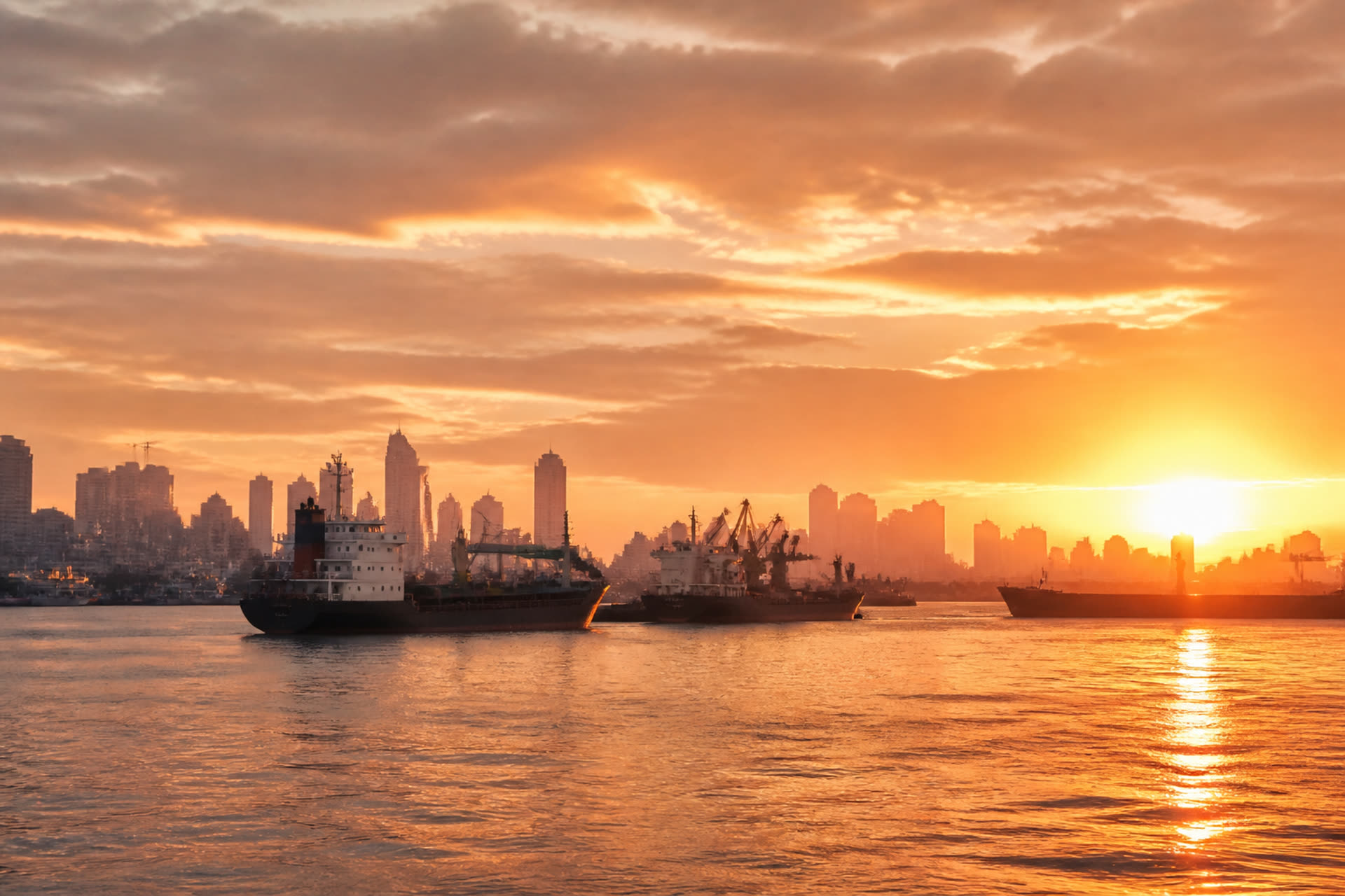 A working harbour in morning light.