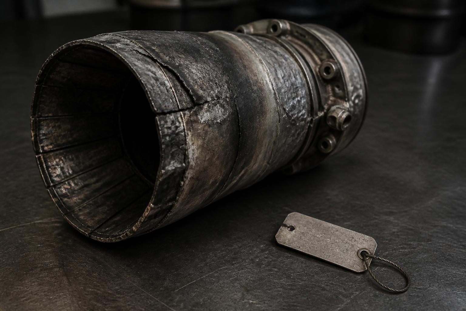 A nozzle fragment and a machinist's tag. Four hundred hotfires are not a static fire.